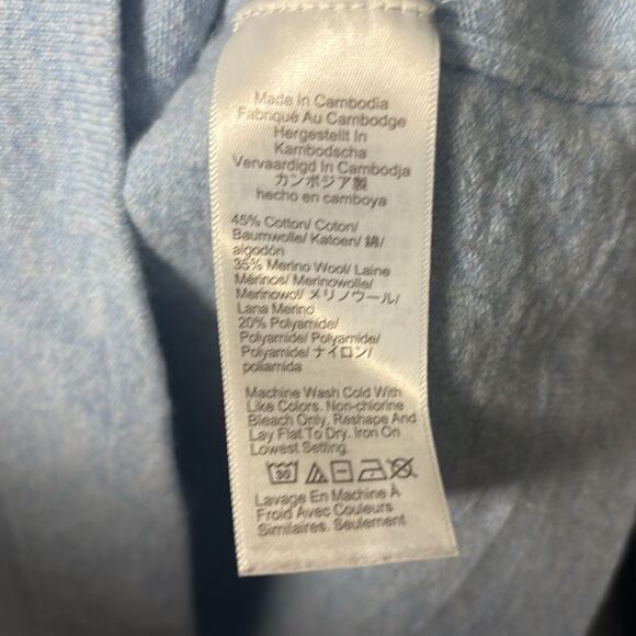 J. Crew Light Blue Girls Merino Wool Blend Soft Sweater Size Large - Picture 5 of 6